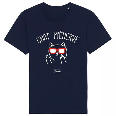 Herren-T-Shirt „Katze nervt mich“ marineblau