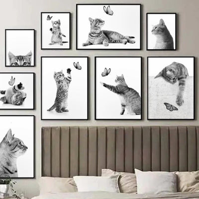 Leinwand mit schmetterlingskatze