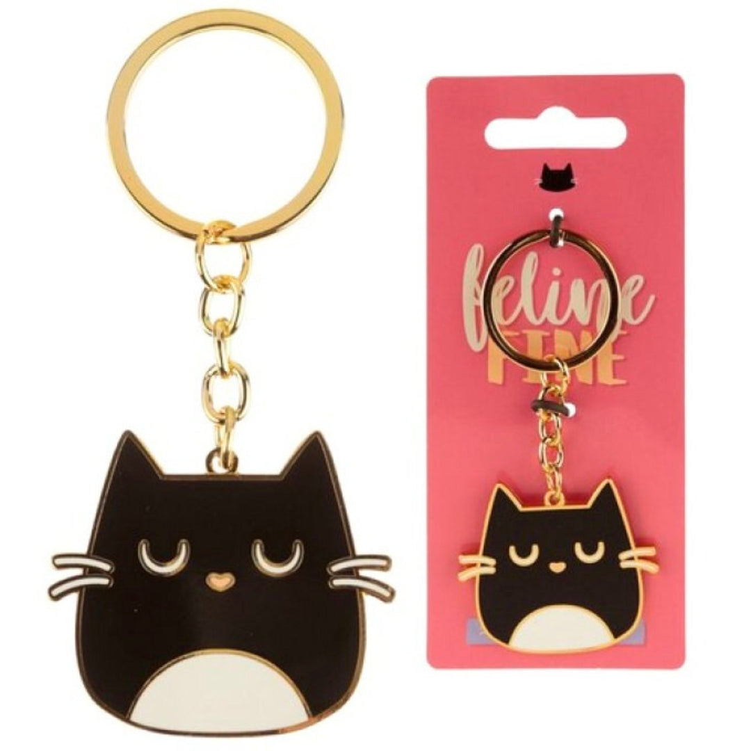 Porte-clé émaillé Feline Fine Cat