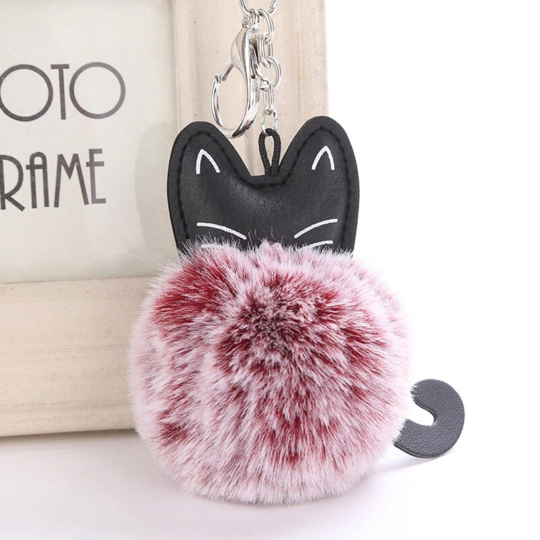 Porte-clé chat violet