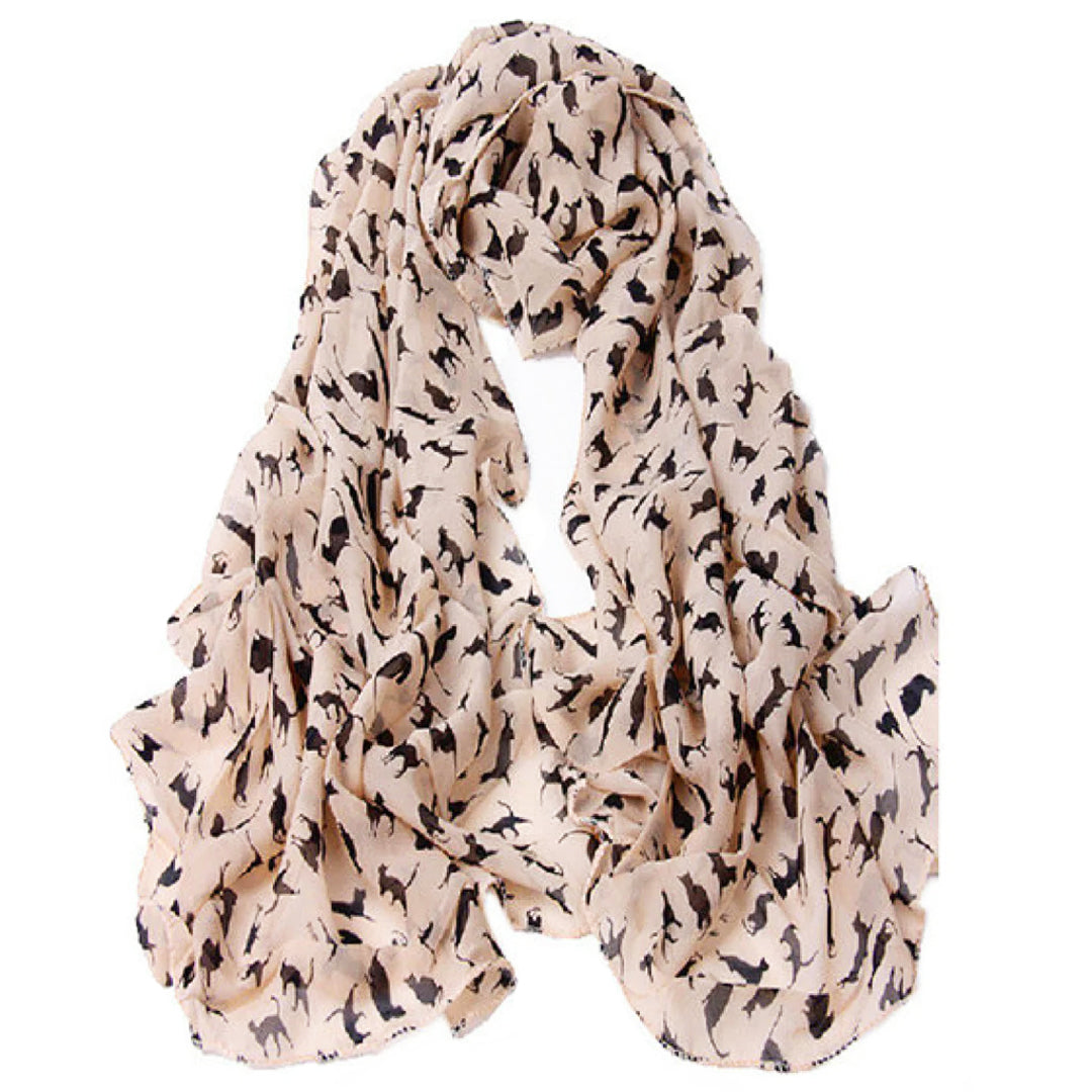 Foulard chat rose poudré