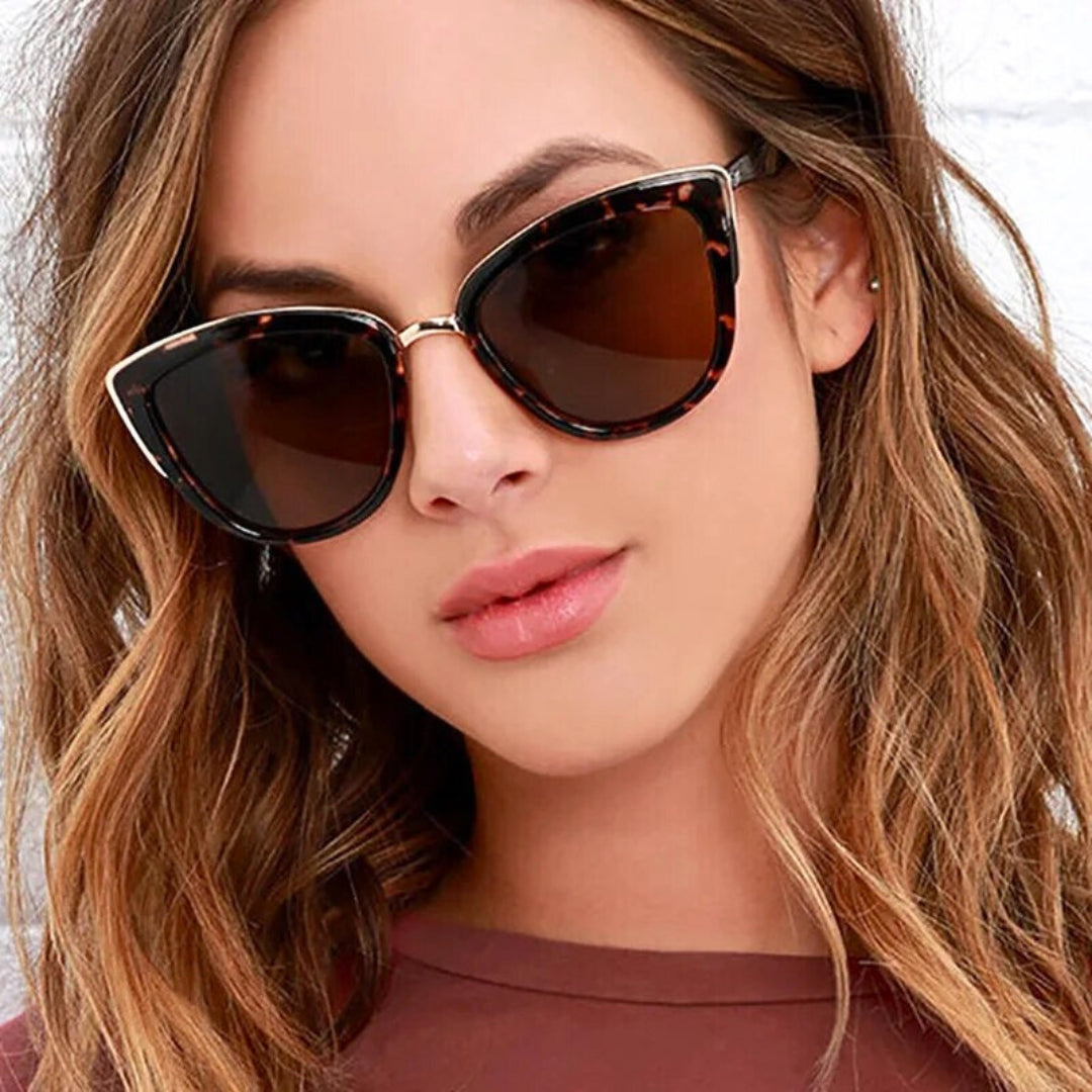 Braune modische Cat-Eye-Sonnenbrille