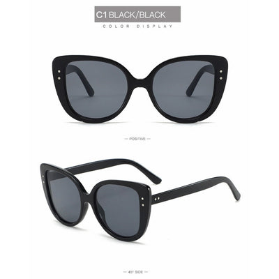 Schwarze Cat-Eye-Sonnenbrille