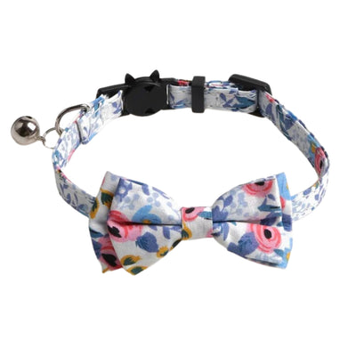 Noeud papillon fleuri bleu