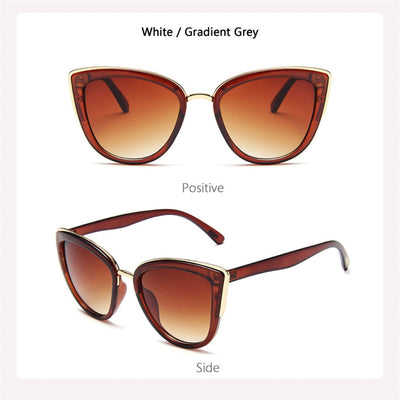 Braune modische Cat-Eye-Sonnenbrille