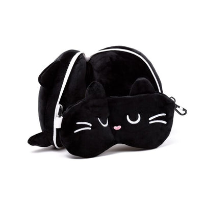 Coussin de voyage avec masque yeux peluché - Feline Fine Cat