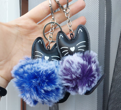 Porte-clé chat pompon