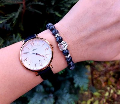 Bracelet à perles noir & blanc
