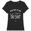 Damen T-Shirt „Don't care, I'm a cat“ schwarz 