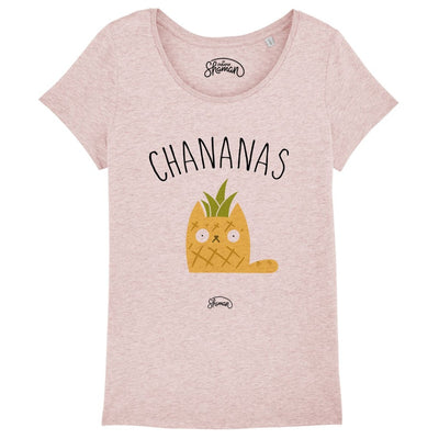 T-shirt femme "Chananas" rose chiné