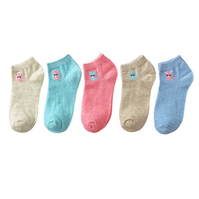 Kurze Mini Cat-Socken – 5 Paar