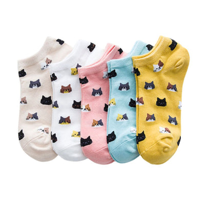 Kurze Catsy-Socken – 5 Paar