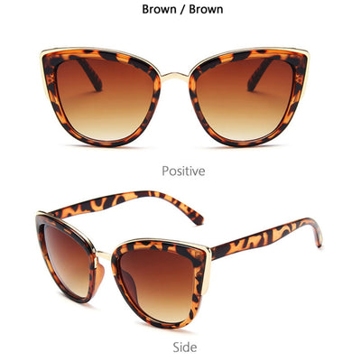 Lunettes de soleil Fashion Cat Eye brun