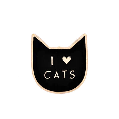 Anstecknadel „Ich liebe Katzen“.