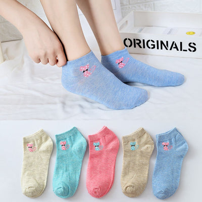 Kurze Mini Cat-Socken – 5 Paar
