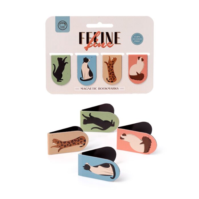 Lot de marques-page magnétiques - Feline Fine Cat