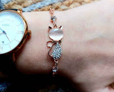 Bracelet chat brillant