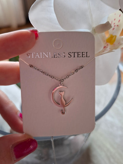 Collier chat lune