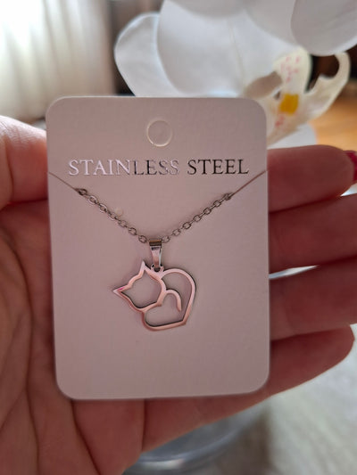 Collier chat coeur