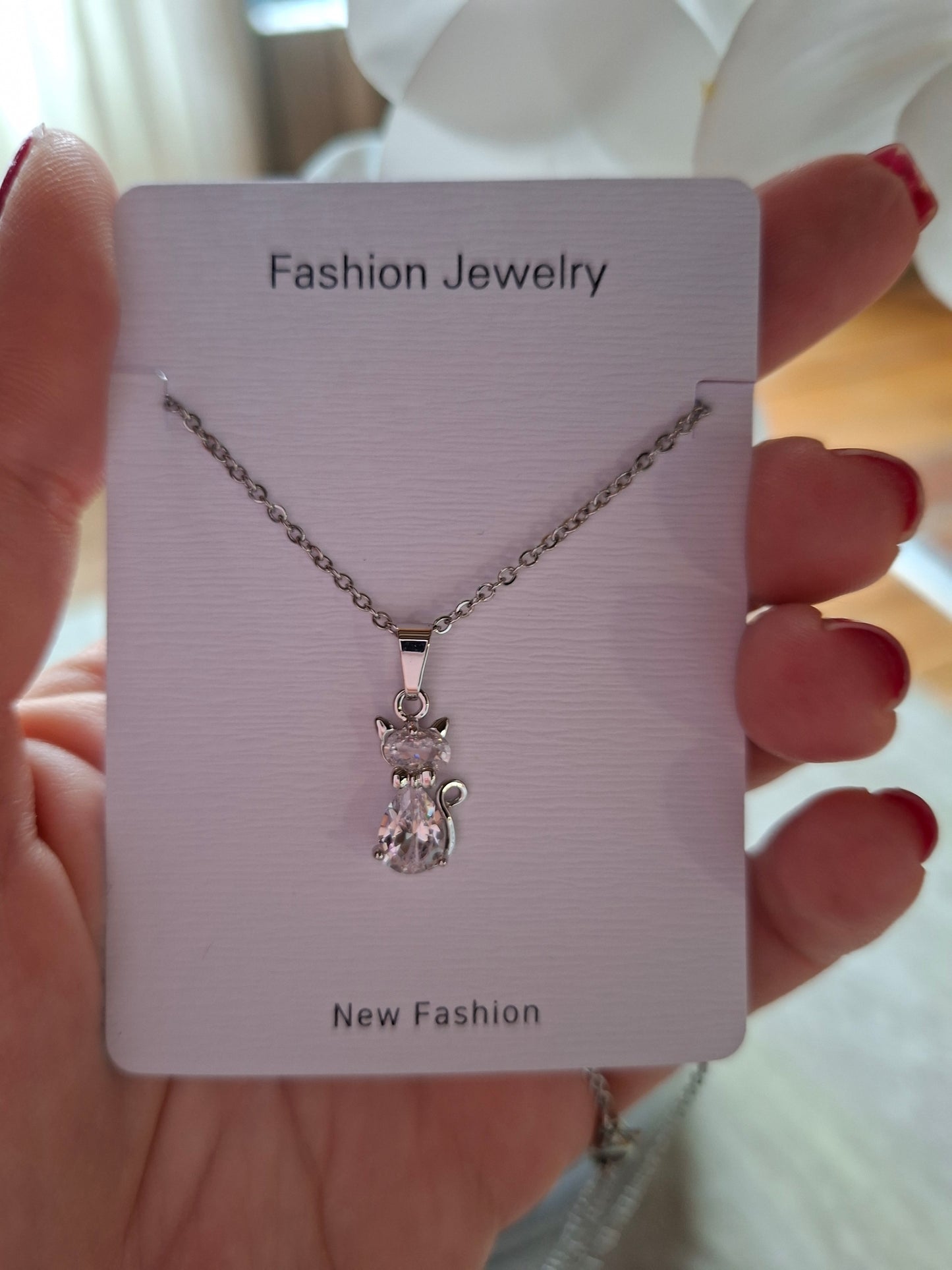 Collier chat brillant