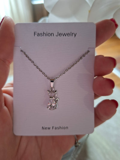 Collier chat brillant